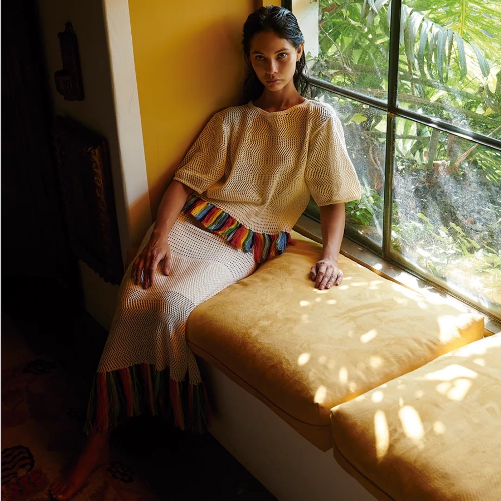 Colorful Striped Knit Skirt